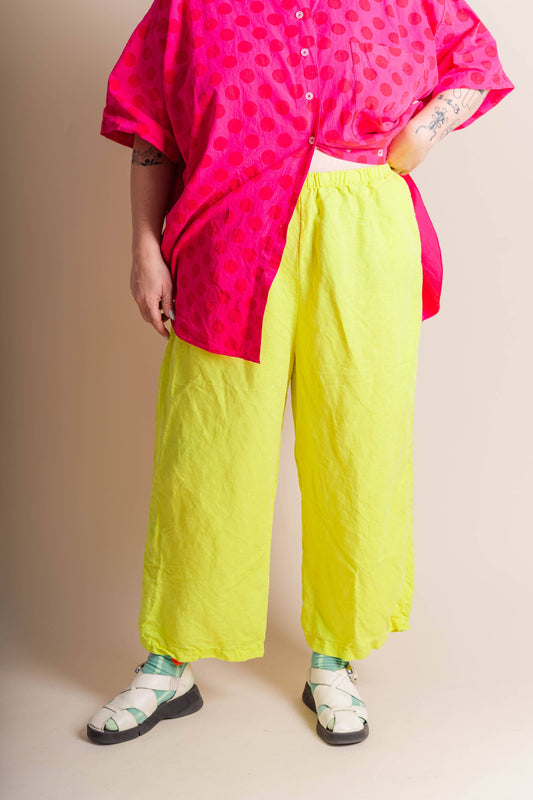 Bright Yellow Linen Pant