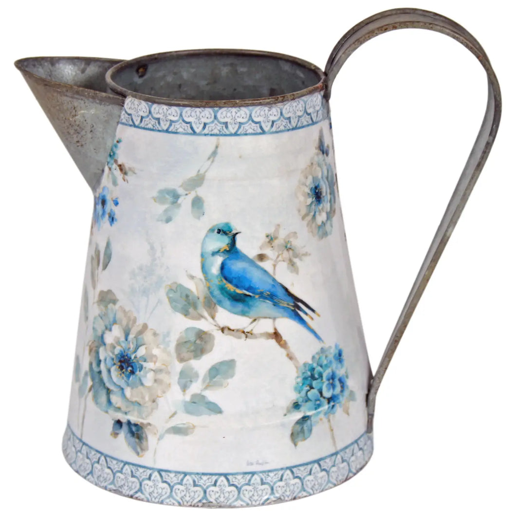 Metal Bluebird Pitcher