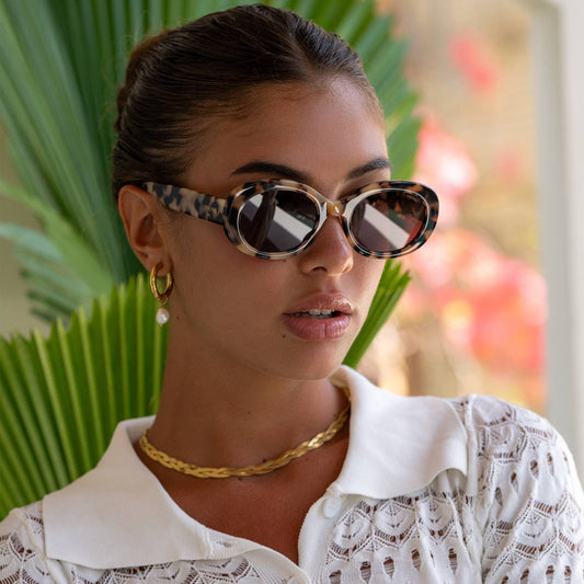 Aria Acetate Womens Oval Sunglasses - Tortoise