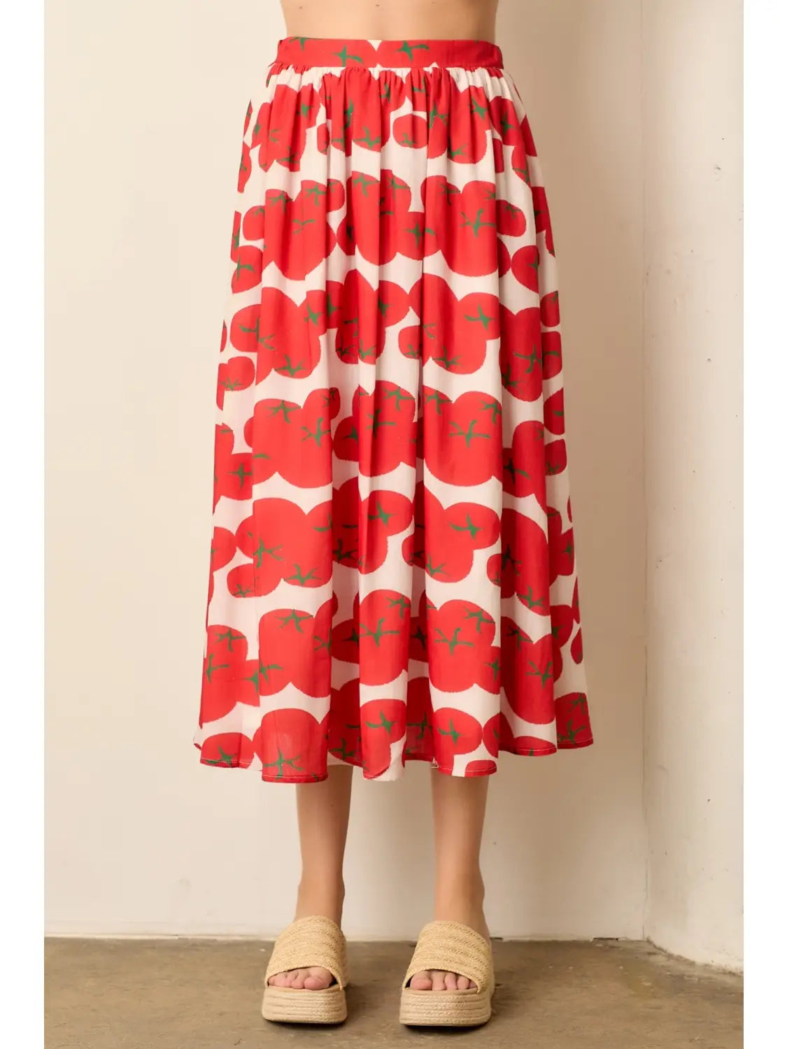 Tomato Printed Midi Skirt