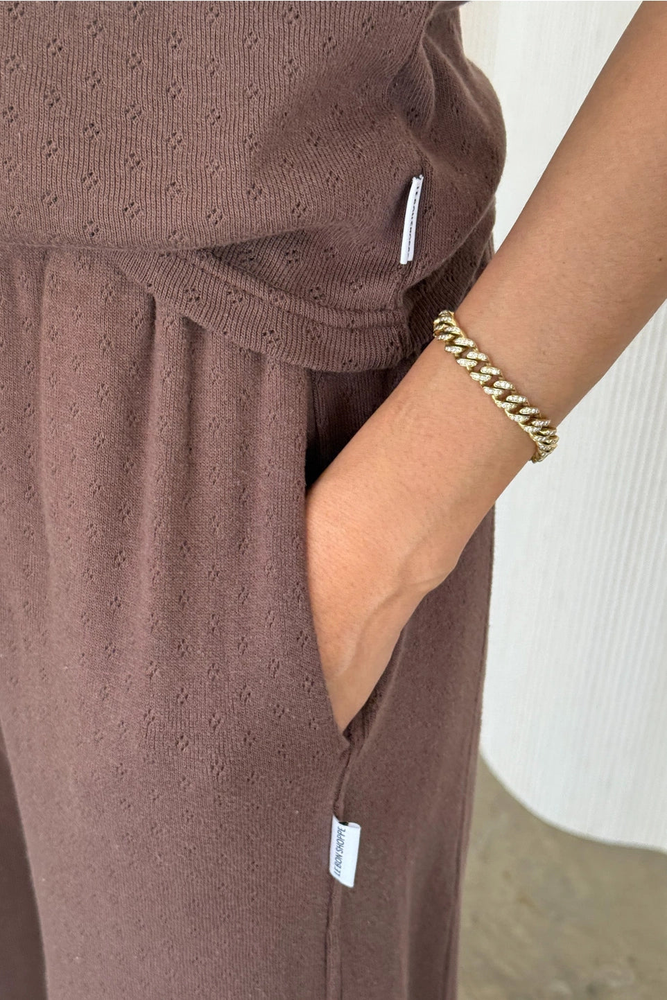Pointelle Balloon Pants - Chocolate