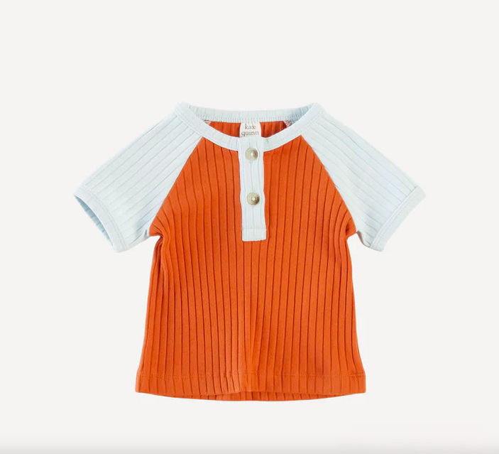 Short Sleeve Baseball Henley Tee