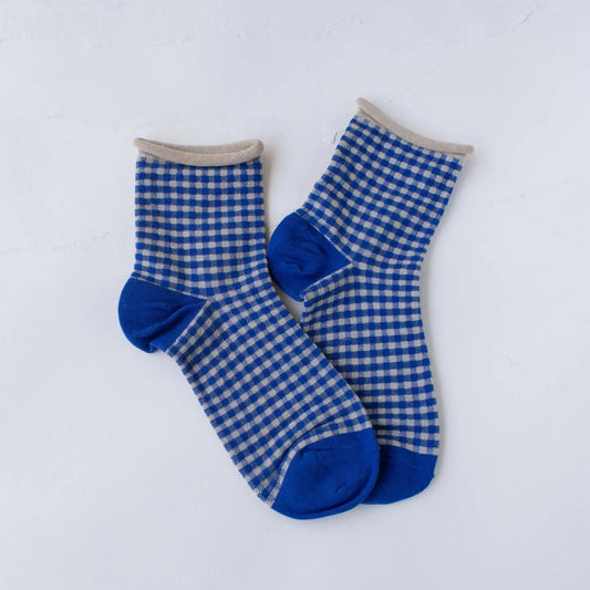 Picnic Mid Crew Socks - Blue