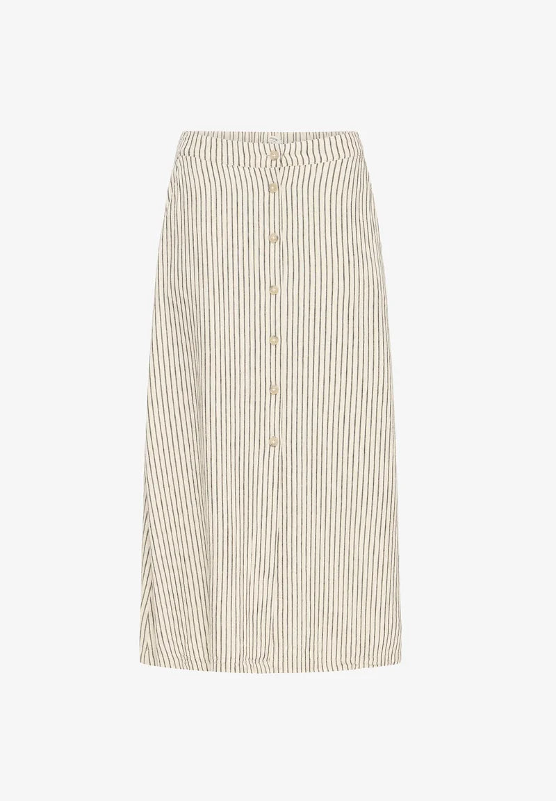 BYFALAKKA BUTTON - Maxi skirt - rainy day stripe