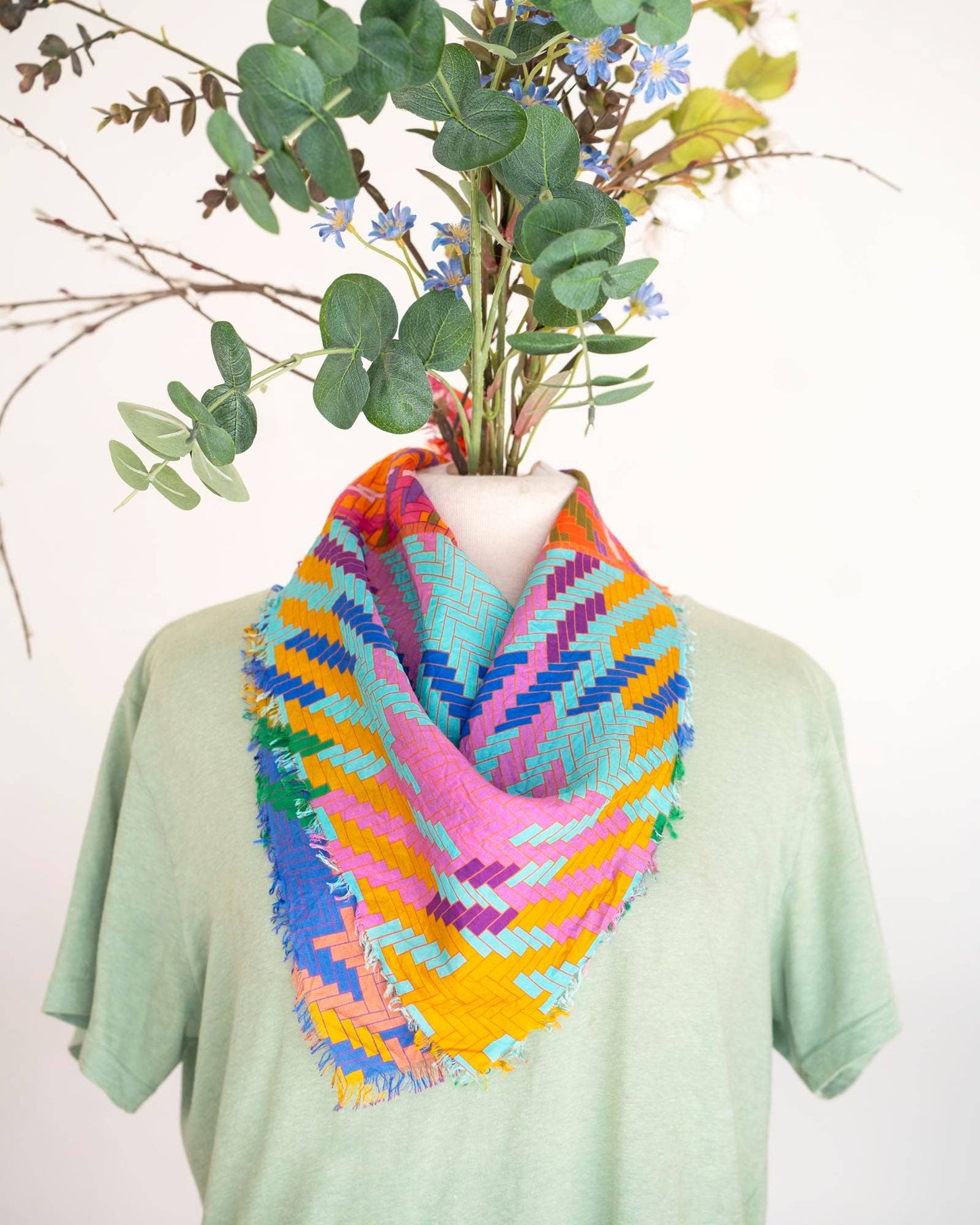 Autumn on the Plains Tartan & Tweed - Silk Bandana Scarf