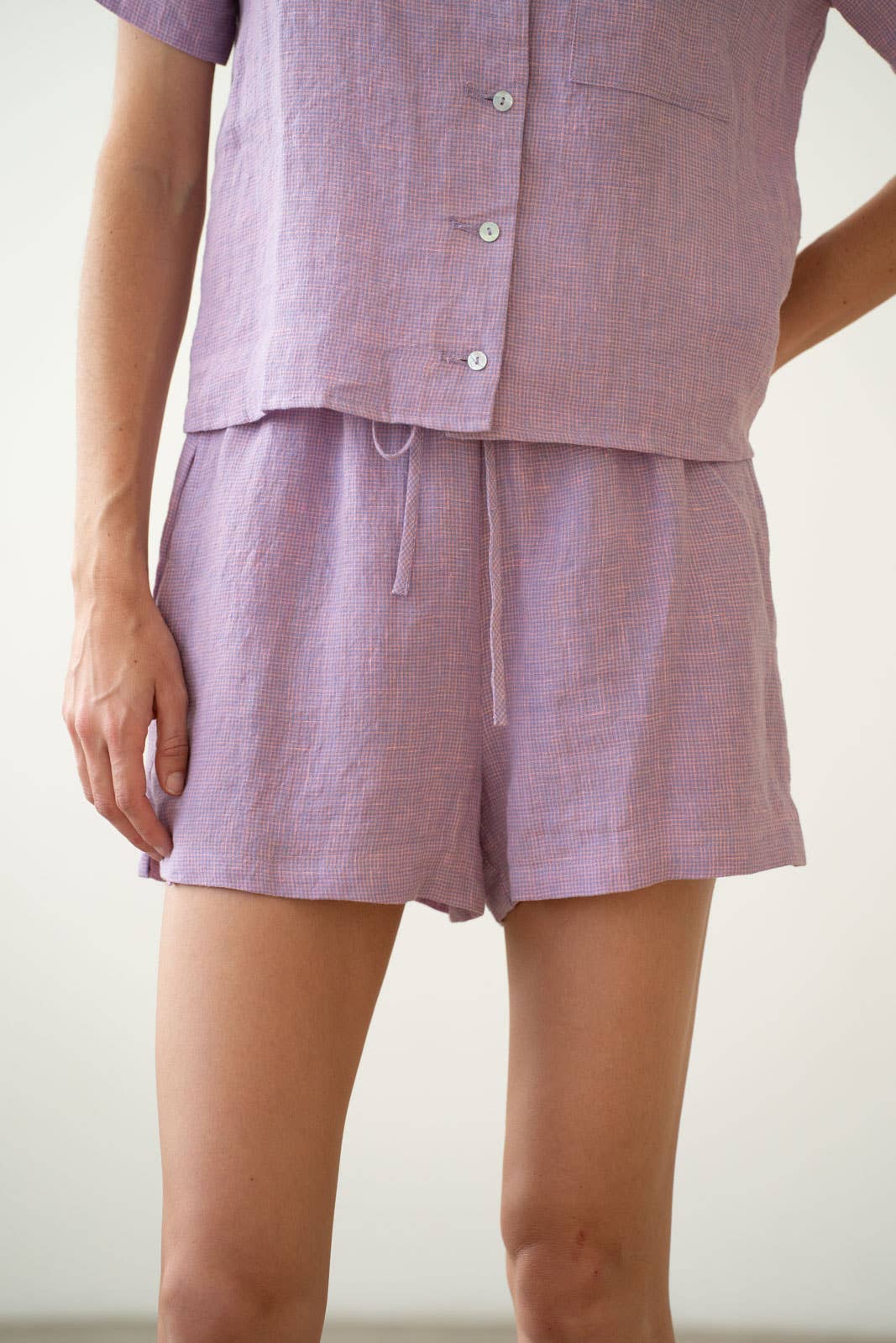 Linen Shorts - Lavender