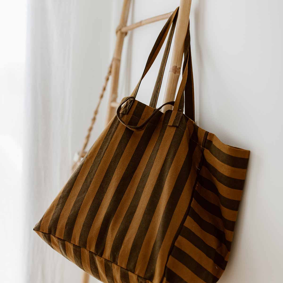 Elisa Tote Bag - Stripes Cumin/Black