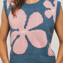 Load image into Gallery viewer, Floral Sweater Vest - Blue
