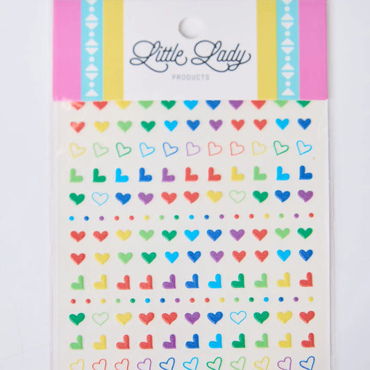 Rainbow Hearts Nail Stickers