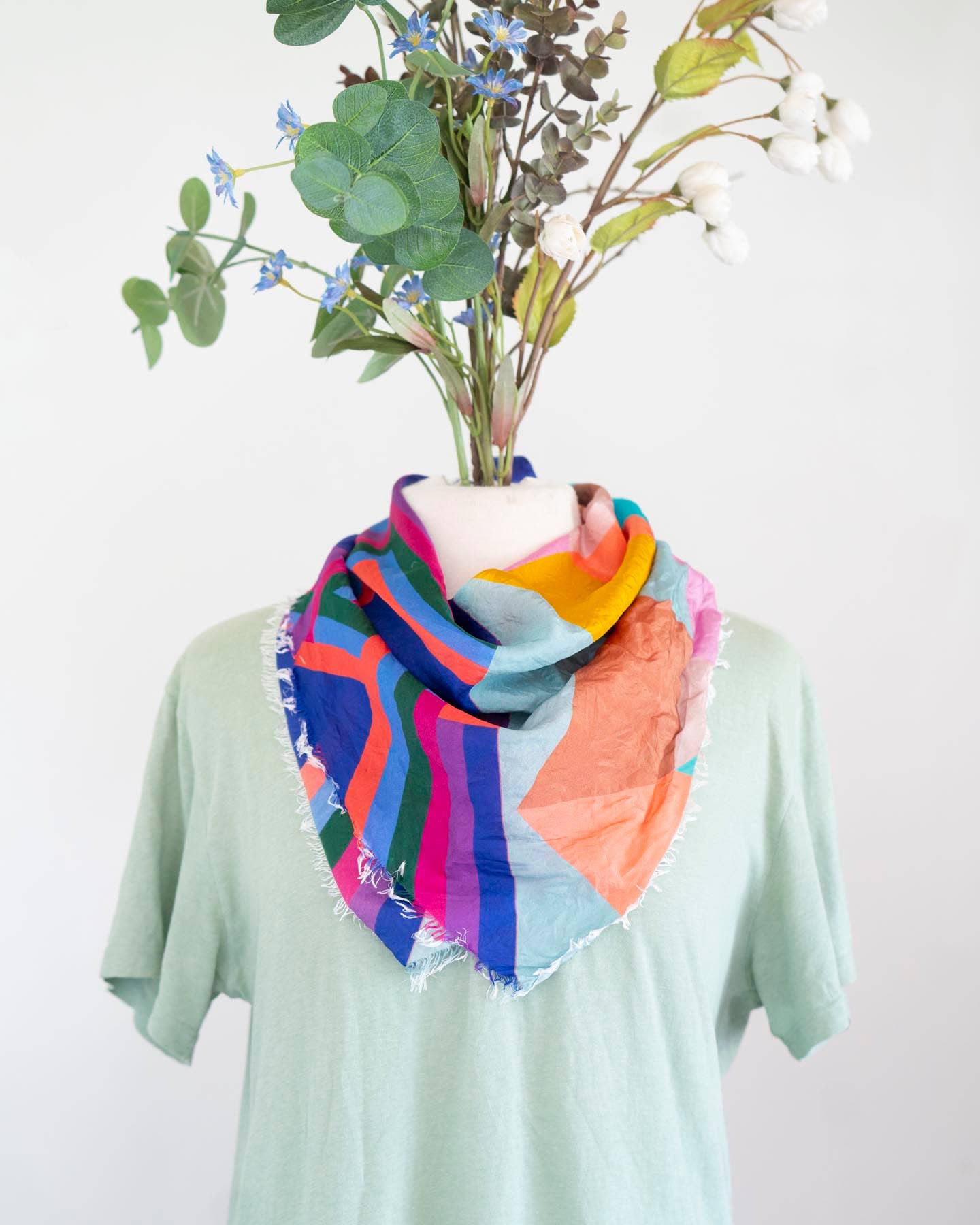 Summer in the Desert - Diamonds - Pure Silk Bandana Scarf
