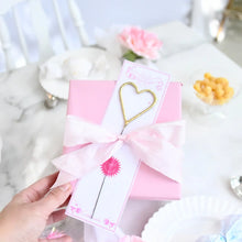 Load image into Gallery viewer, Big 8&quot; Gold Heart Sparkler Wand Card - Bon Bon
