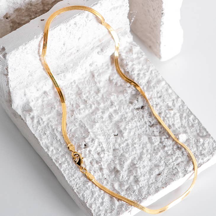 Zoe 24K Gold Plated Snake Chain Necklace