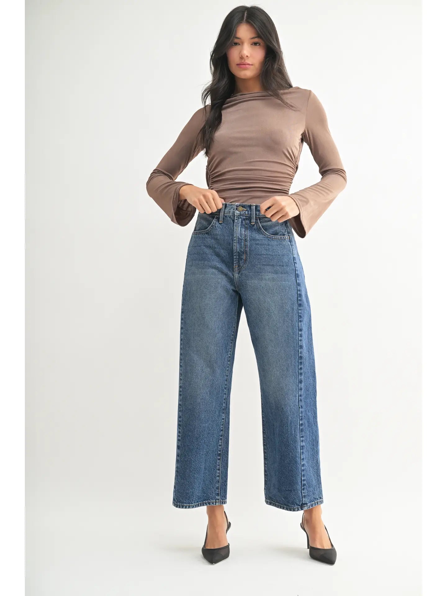 Dark Wash Barrel Jean - Twist