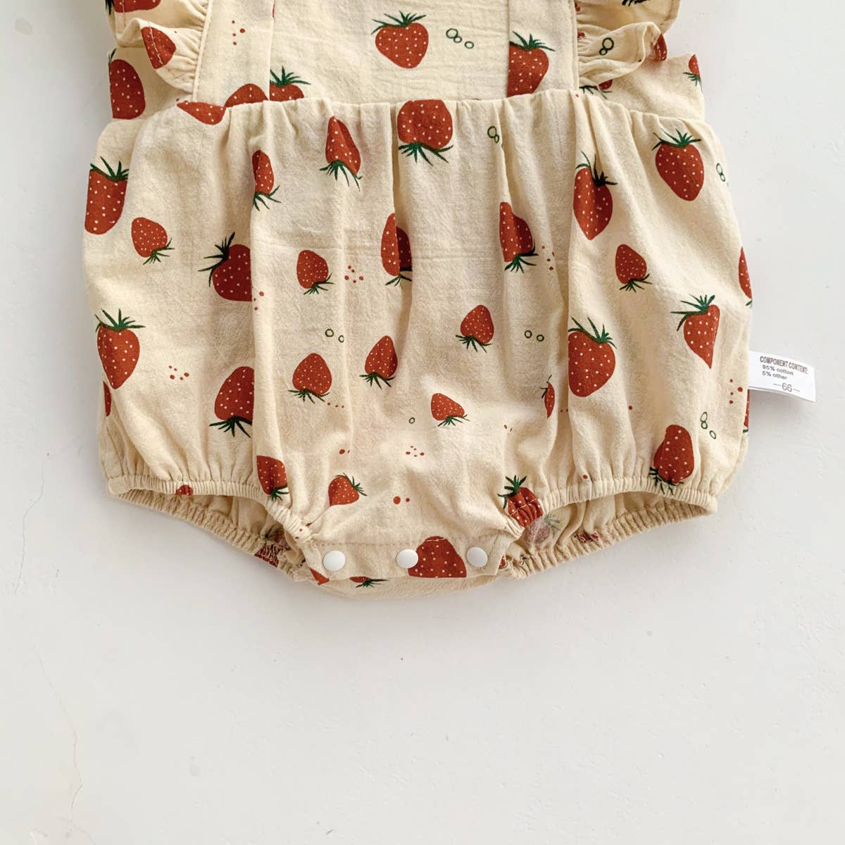 Strawberry Print Ruffle Romper