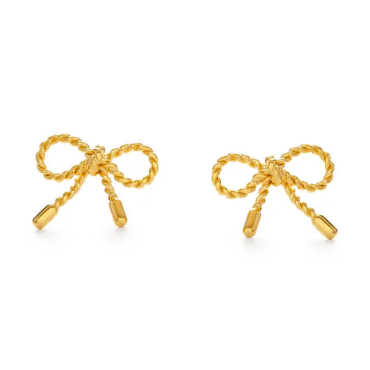 Tiny Bow Stud Earrings