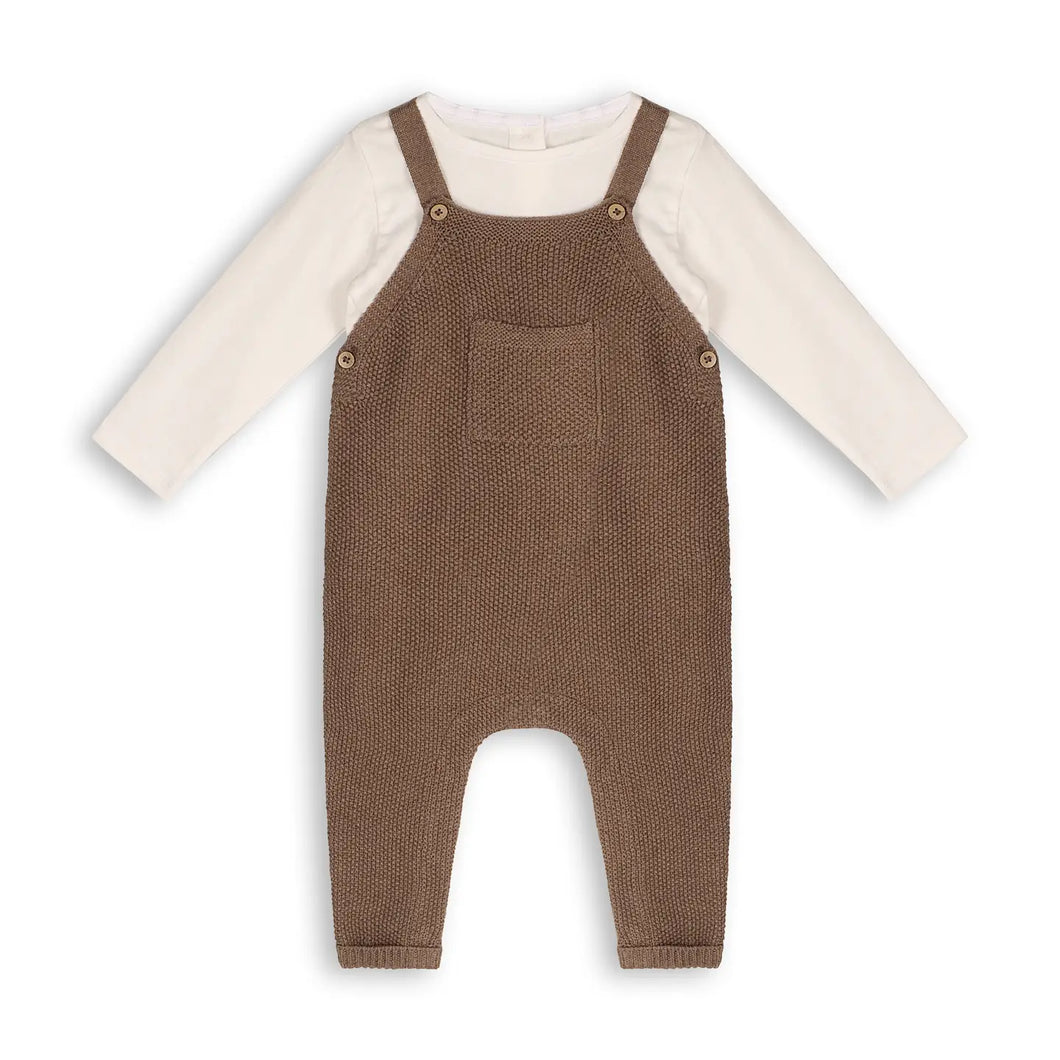 Chunky Sweater Knit Pocket Baby Overall & Bodysuit