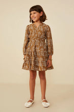 Load image into Gallery viewer, Notch Detail Long Sleeve Floral Dress

