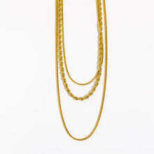 Load image into Gallery viewer, 18K Gold Plated Stainless Steel Three Layer Necklace
