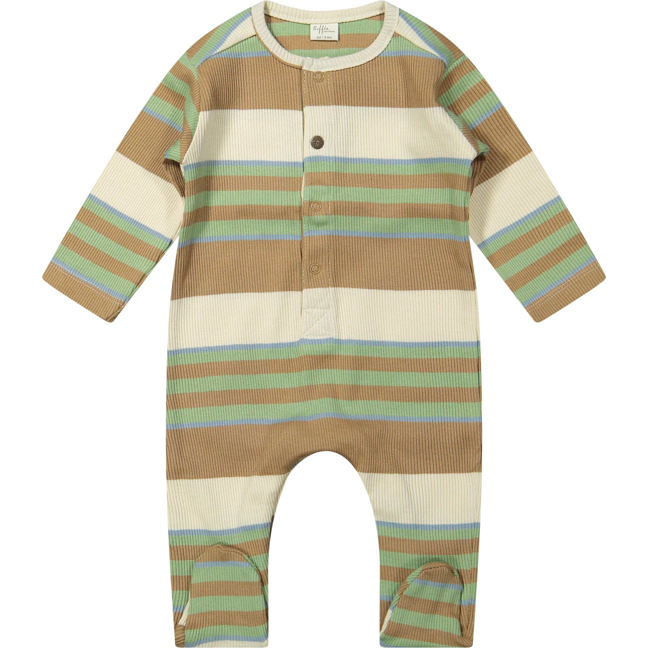 Sasha Derby Rib Stripe Green Romper