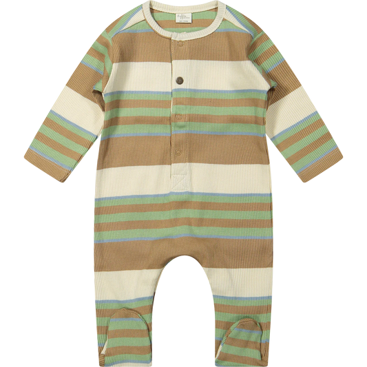 Sasha Derby Rib Stripe Green Romper