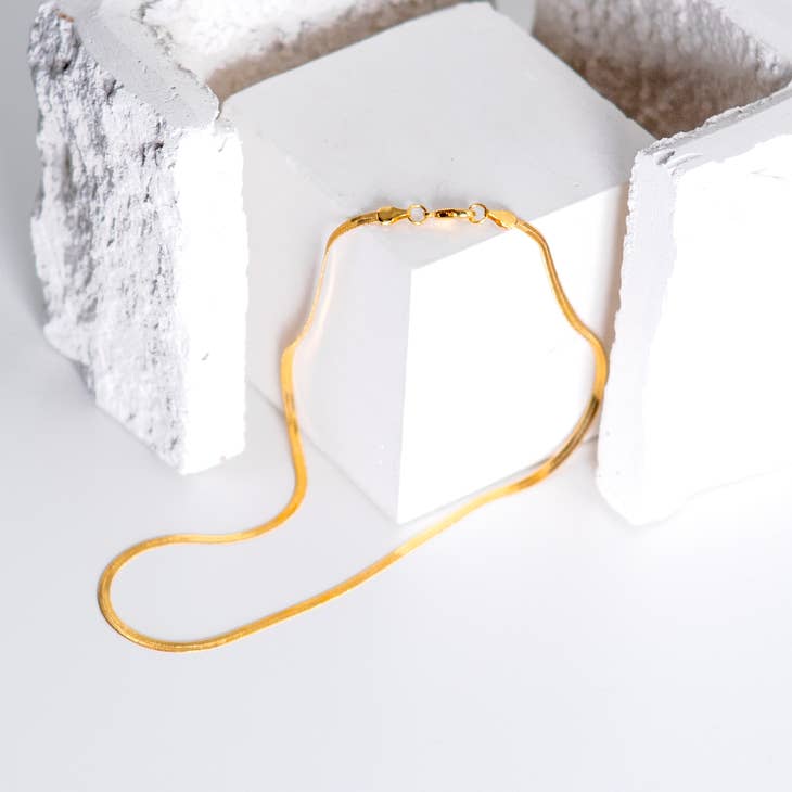 Zoe 24K Gold Plated Snake Chain Necklace