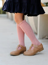 Load image into Gallery viewer, Fancy Lace Top Knee High Socks - Blush
