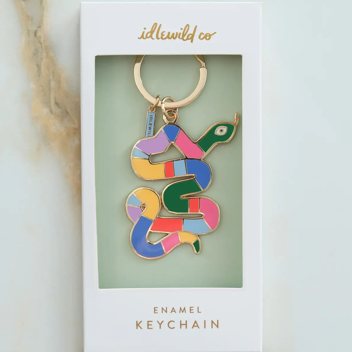 Enamel Keychain | Rainbow Snake