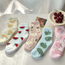 Load image into Gallery viewer, Cozy Fruit Fuzzy Socks - Several Designs
