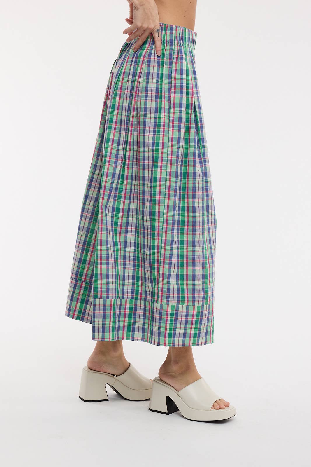 Plaid Wide Leg Pants