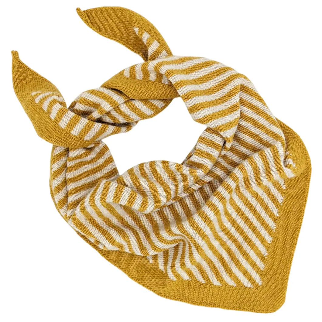 Lambswool Triangle Scarf - Yellow/Oatmeal