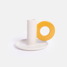 Load image into Gallery viewer, Cream &amp; Mustard Loop Candle Holder
