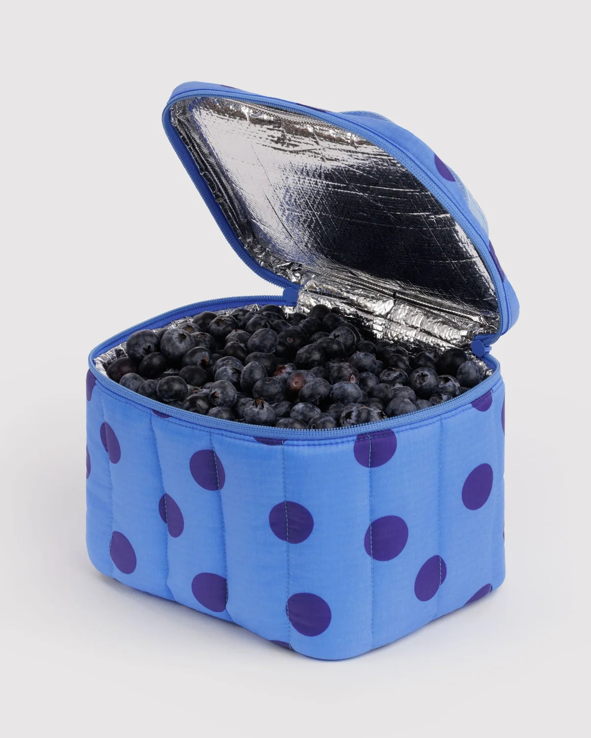 Puffy Lunch Bag - Blue Polka Dot