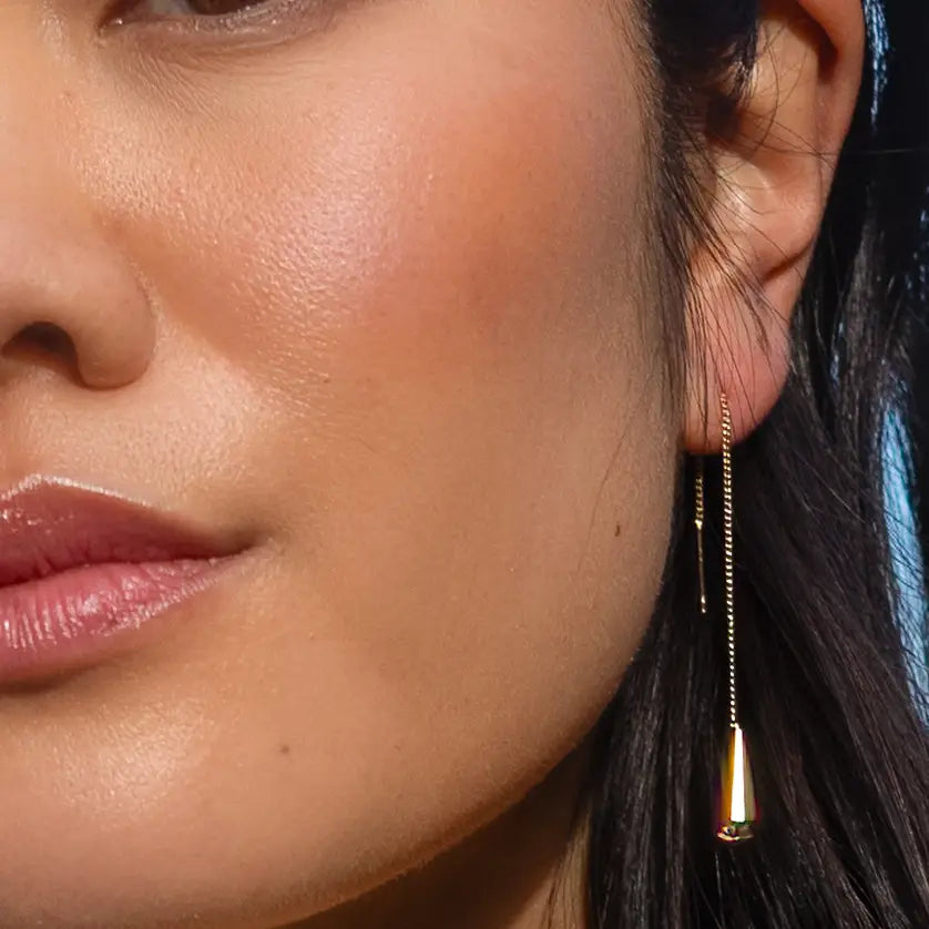 Teardrop Threader Earring - 18K Gold Plated