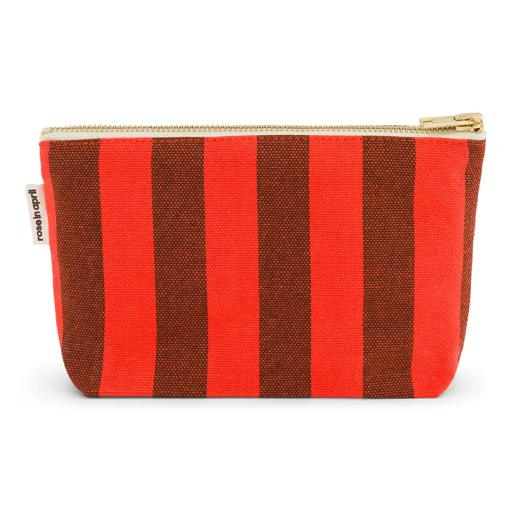 Pouch - Sofia Stripes Brown / Tomato