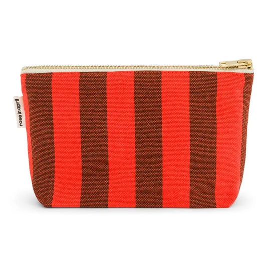 Pouch - Sofia Stripes Brown / Tomato