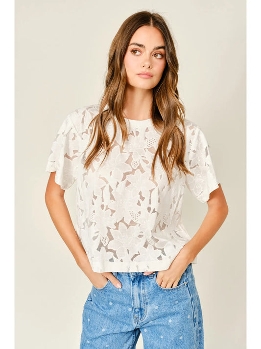 Lace Floral T Shirts