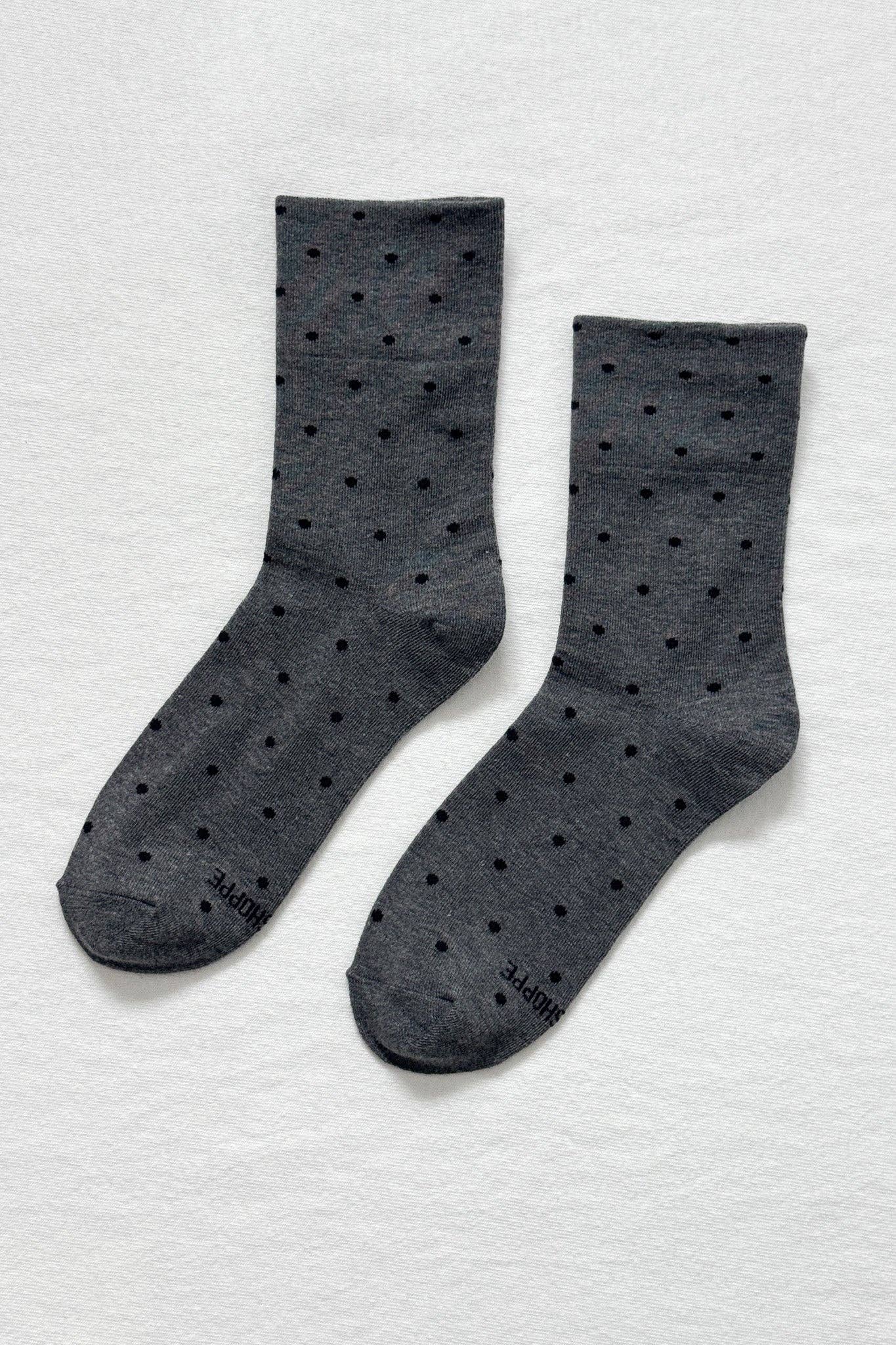 Polka Dot Sneaker Socks OATMEAL/BLACK