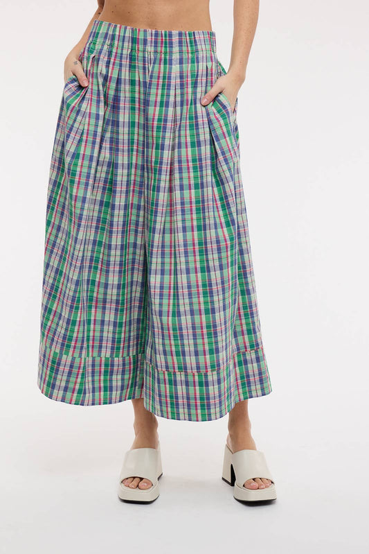 Plaid Wide Leg Pants