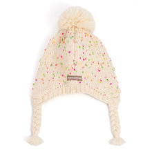 Load image into Gallery viewer, Girls Speckled Knit Winter Hat with Braids
