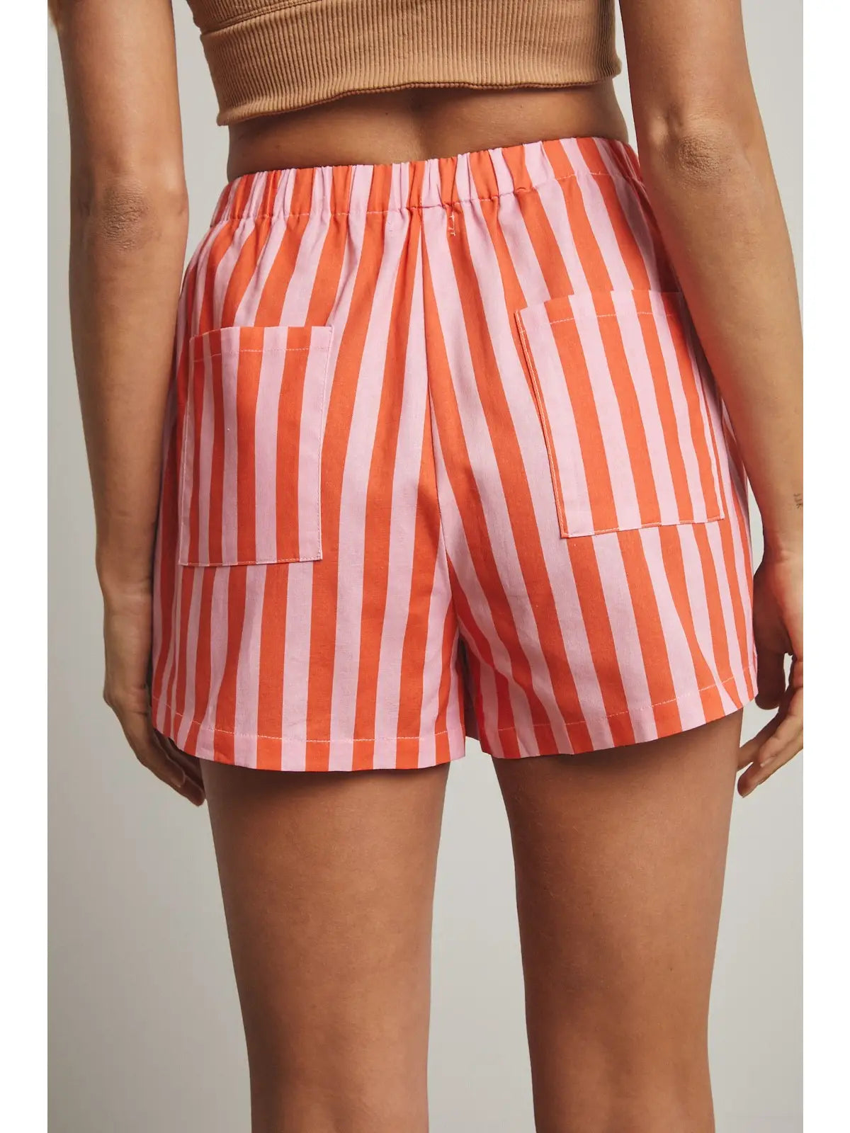 Striped Shorts - Punch/Coral