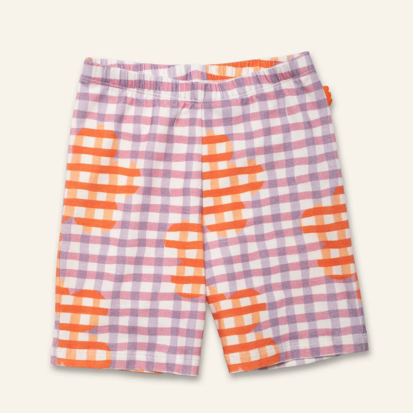 Recycled Cotton Flower Gingham Bike Short