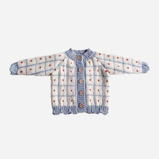 Windowpane Heart Cardigan