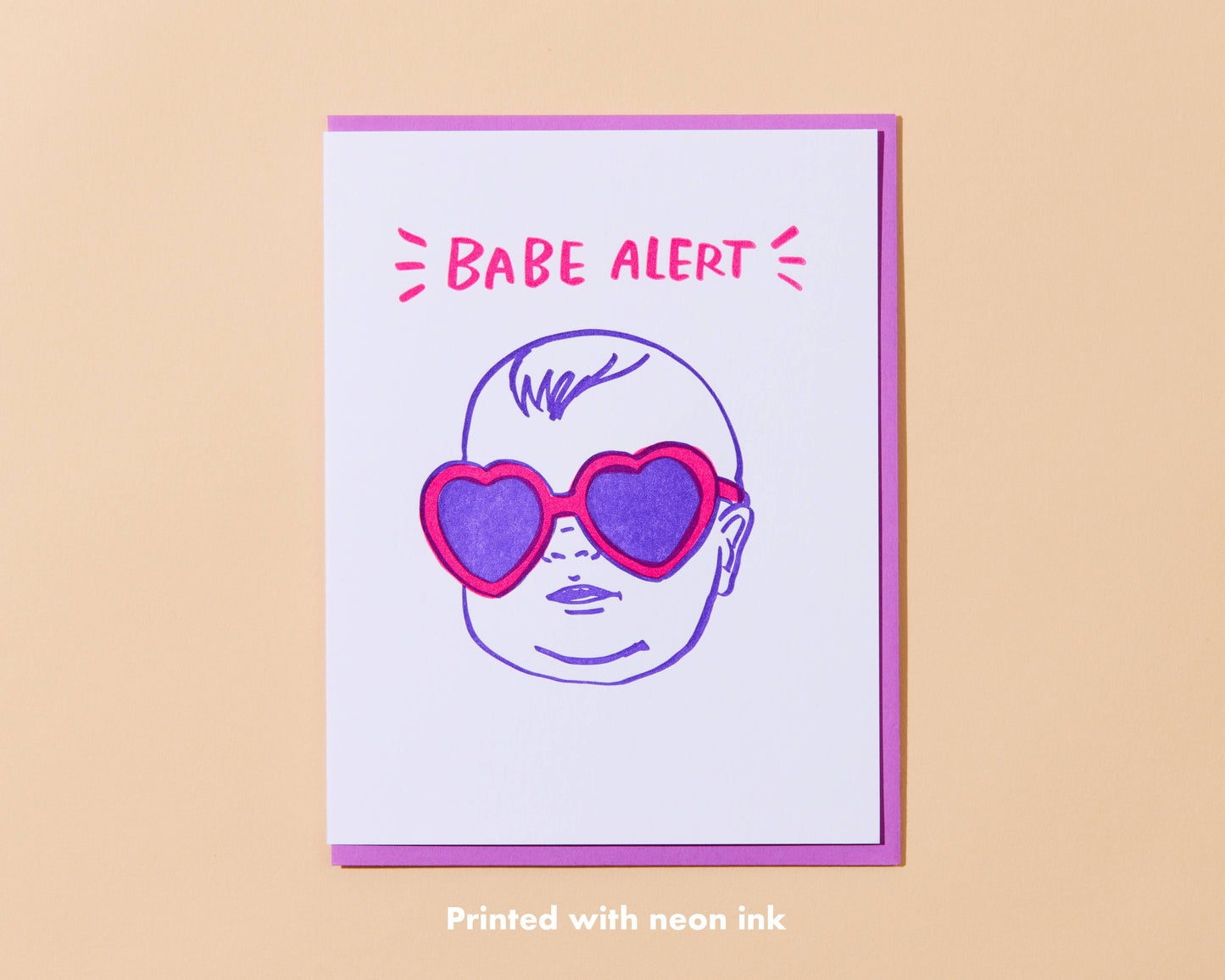 Letterpress New Baby Card—Babe Alert