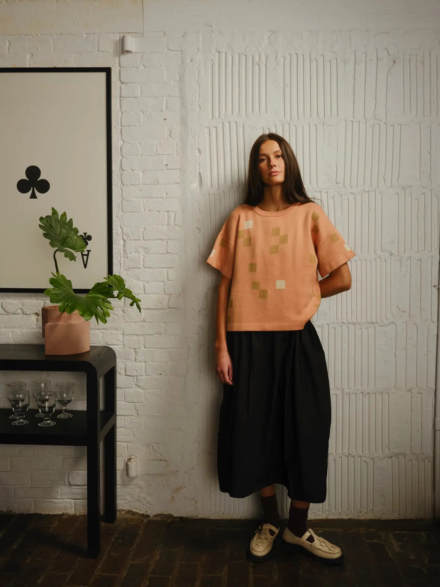 Albers Short Sleeve Sweater Tee - Opal