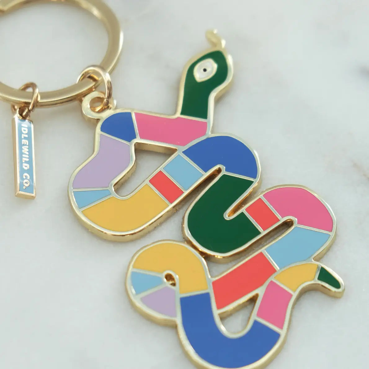 Enamel Keychain | Rainbow Snake