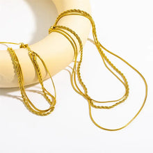 Load image into Gallery viewer, 18K Gold Plated Stainless Steel Three Layer Necklace
