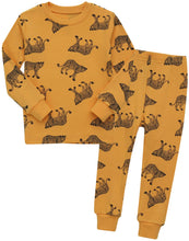 Load image into Gallery viewer, Orange Cheetah Long Sleeve PJs
