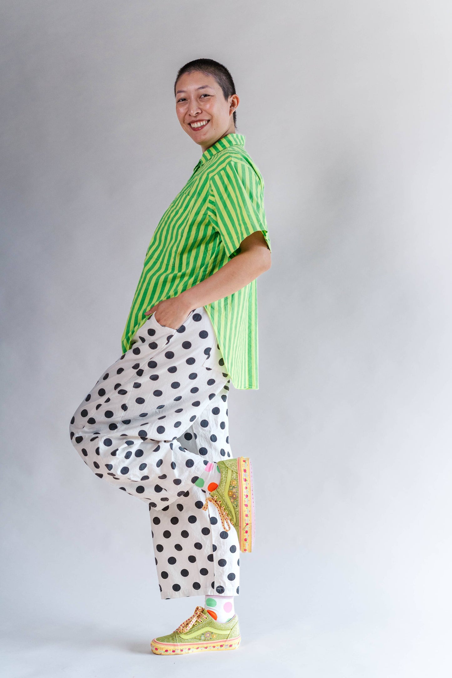 White/Black Dot Balloon Pant