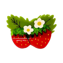 Load image into Gallery viewer, Large Strawberries and Flowers Hair Claw Clip
