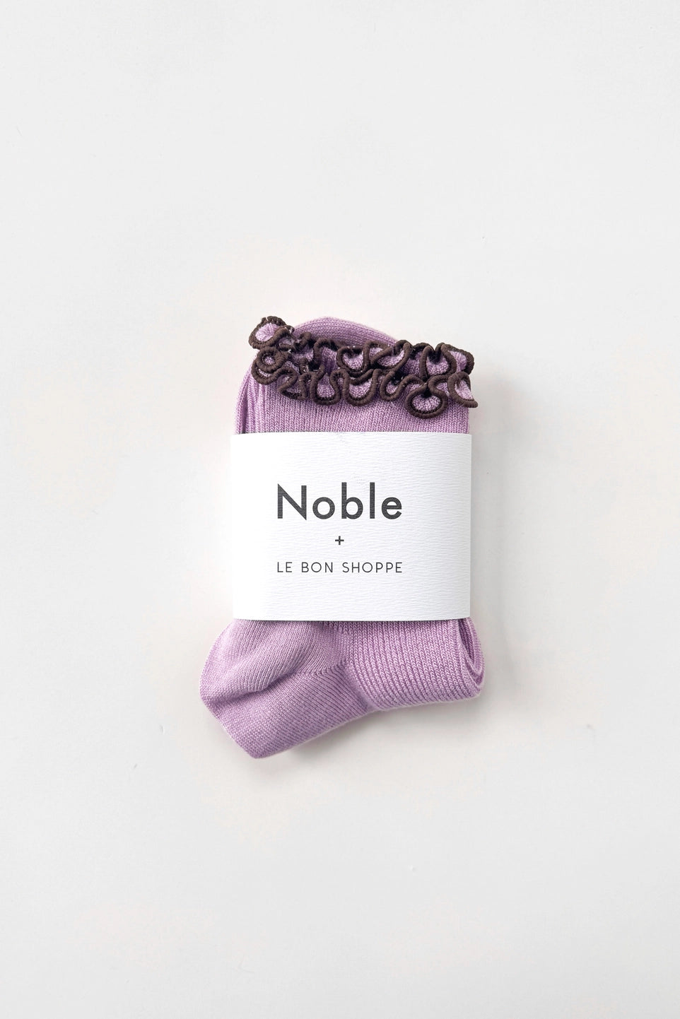 The Petite Ruffled Modal Socks - Lilac/Brown